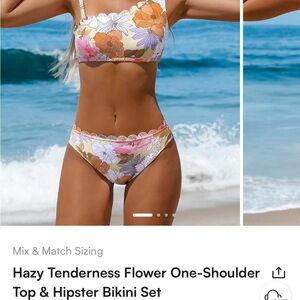 Floral One-Shoulder Bikini Set